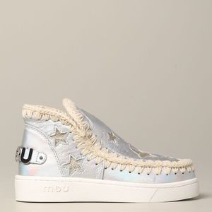 Mou Stars Eskimo Sneakers in Laminated Leather with Stars - Size 38